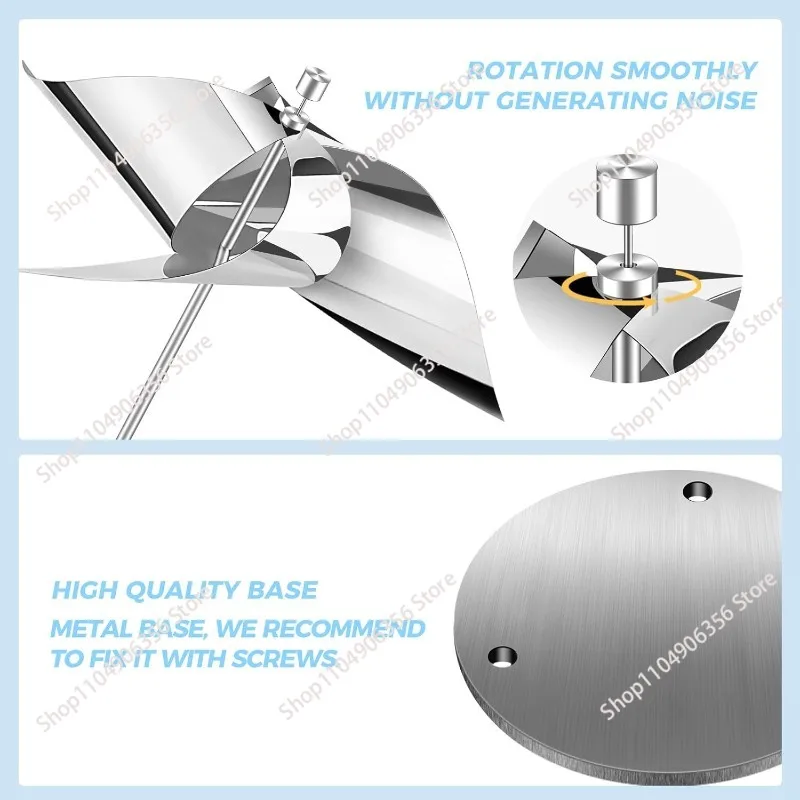 2Pcs Rotating Bird Deterrent Reflective Windmill, Outdoor Bird Scare Device to Keep Birds Away