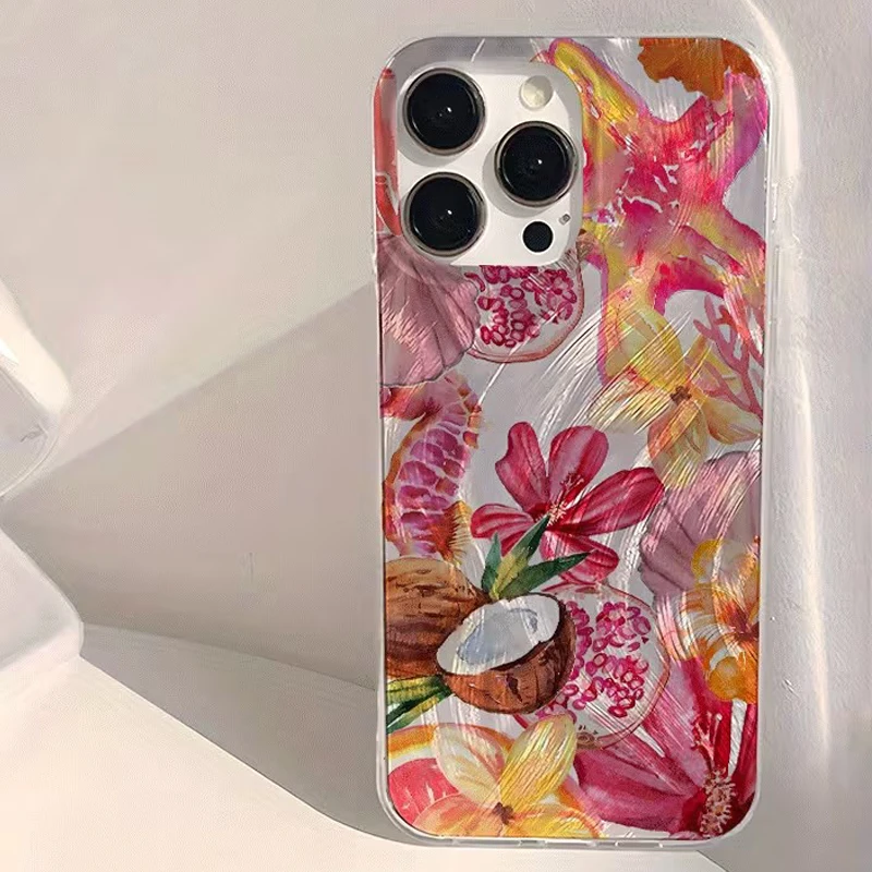 

Coconut Flower Seahorse Pattern Phone Case for Samsung Galaxy S26 S25 S24 S23 Ultra A56 A55 A54 A36 A35 A16 S21 FE S22Plus Cover