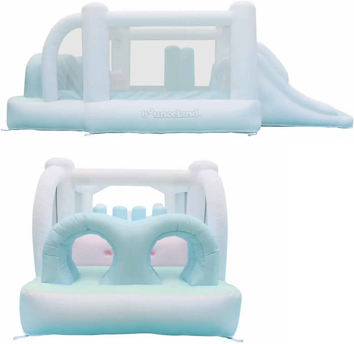 Glissières combinées Obsstacle Dream Bouncer, 18,5 pi x 8,5 pi x 6 pi de hauteur, souffleur d'air inclus avec GFCI, double diapositives, cours d'obstacles, Tren