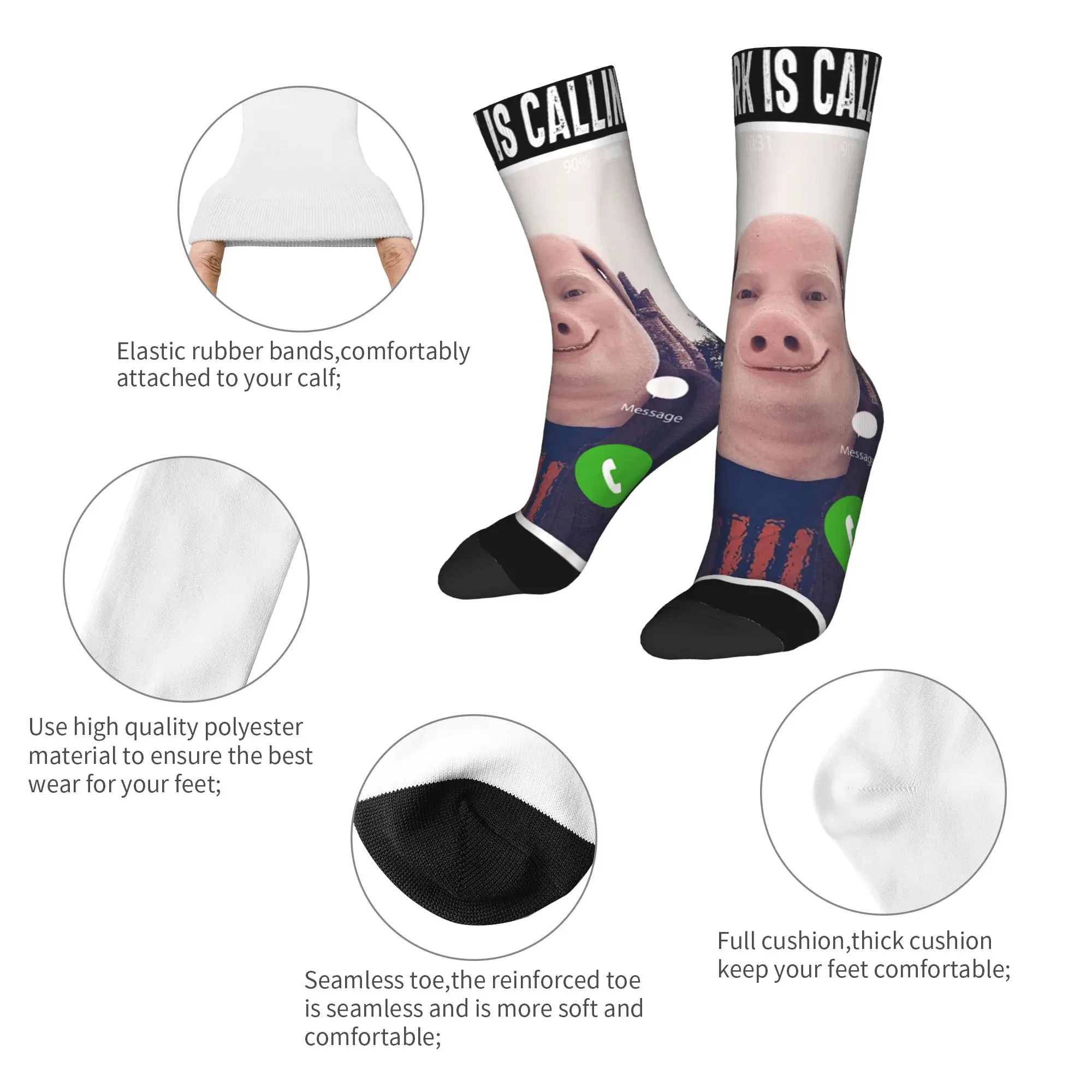 جون بورك الرد على المكالمات جوارب الهاتف Harajuku جوارب النساء الرجال لينة تنفس الجوارب في الهواء الطلق الشتاء الرسم عدم الانزلاق الجوارب