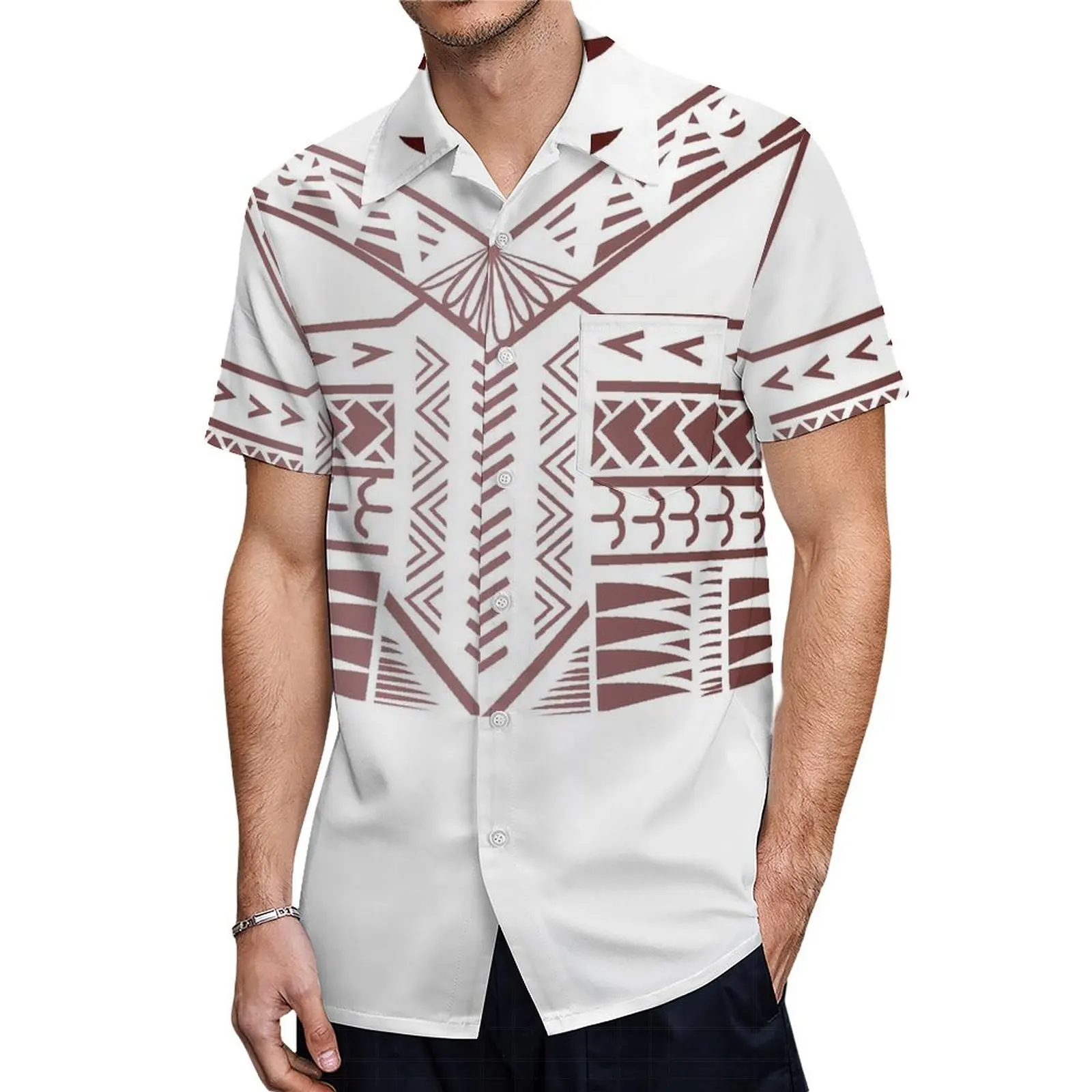 Summer Women'S Half-Sleeved Dress Puletasi Dress Elegant Dress And Men'S Shirt Polynesian With Couple Suits