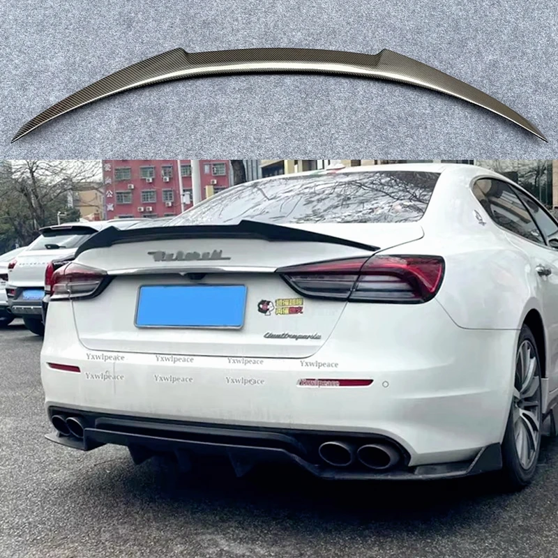 

M4 Style For Maserati Quattroporte 2013-2020 Rear Carbon Fiber Rear Trunk Lip Wing Spoiler Body Kit Accessories