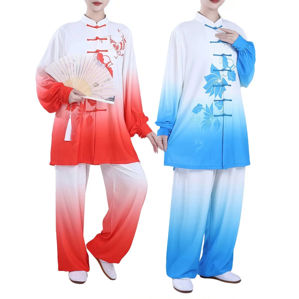 Unisex New Fashion Tai Chi Uniform Traditional Chinese Clothes Embroidered Martial Arts Suit Kung Fu Morning Exercise Sports