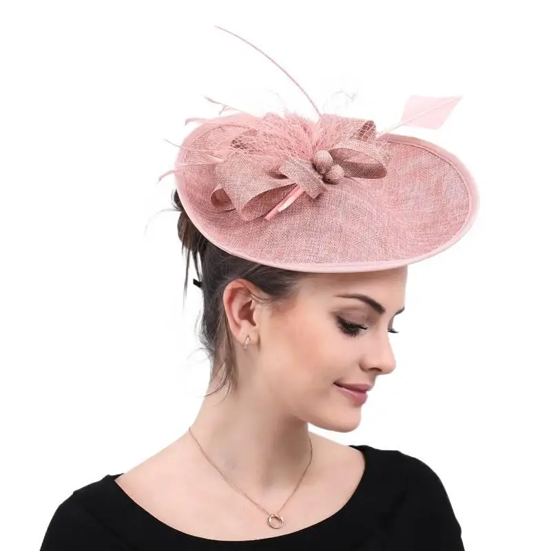 

Британская мода ретро ресторан вечерние головные уборы благородная леди скачный фестиваль банкетная шляпа аксессуар для волос с перьями повязка на голову