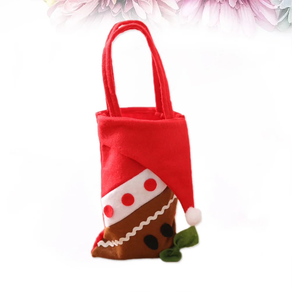 

Gingerbread Bag for Christmas Kids Portable Gift Pouch with Handle Holiday Party Favor Treat Bag Stocking Stuffer
