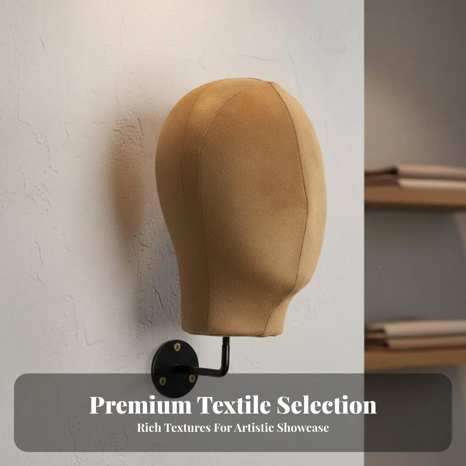Linen Mannequin Head Wall Mount Display for Hats Scarves Veils Boutique Hat Holder Space Saving Fixture