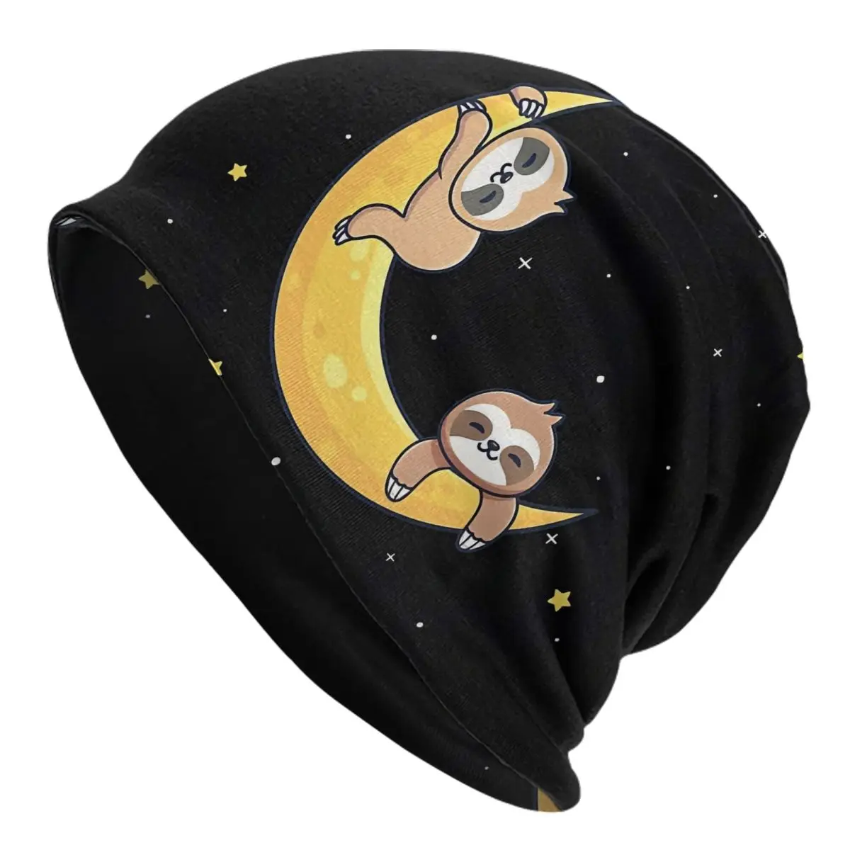 Moon Hug Sloth Sleep To The Moon Unisex Bonnet Thin Hip Hop Hats Double Layer Hat Breathable Caps