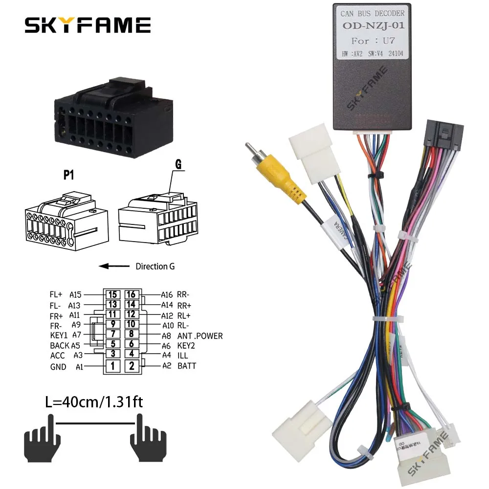 SKYFAME 40pin/60pin Automotive Android Lcd Screen Flexible Extension Cable Screen Extension Ribbon Cable
