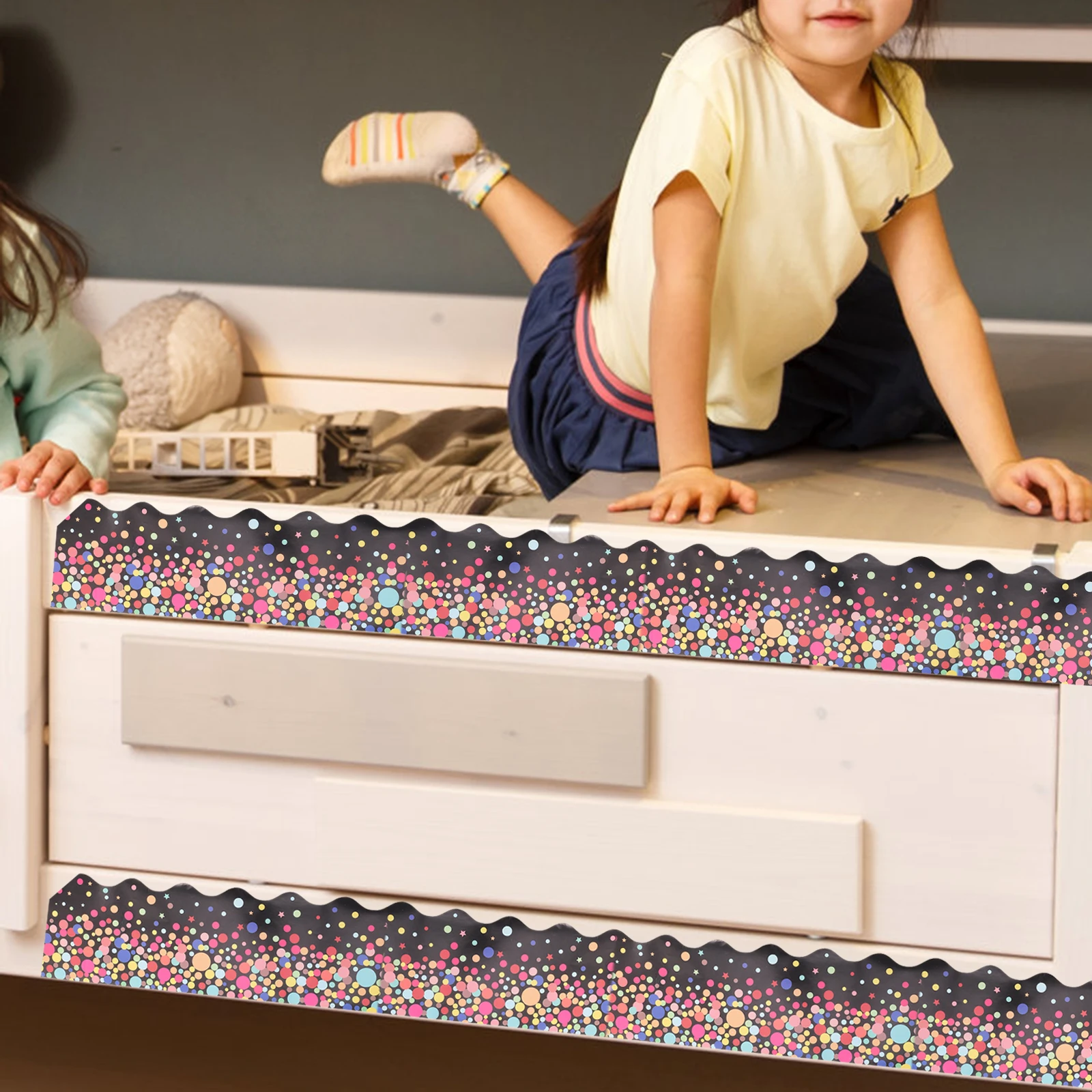 

Wavy Edge Sticker Window Decor Blackboard Border Whiteboard Classroom Bulletin Background Copper Plate Stickers for Chalkboard