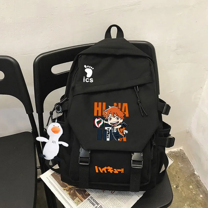 45×28×14cm Black, Haikyuu, Student Kids Teens School Bags, Large Capacity Mochilas Anime Backpacks For Girls Boys Gift