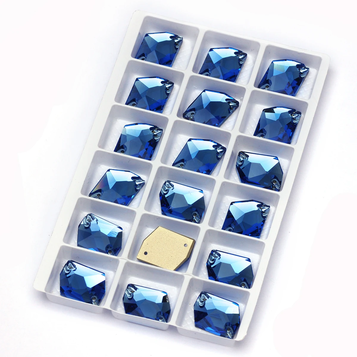 Hellblaue Kristall-Strasssteine zum Aufnähen für Kleider, Glas-Strasssteine zum Nähen in Kleidungsdekoration, Schuhen und Taschen – Detail 3