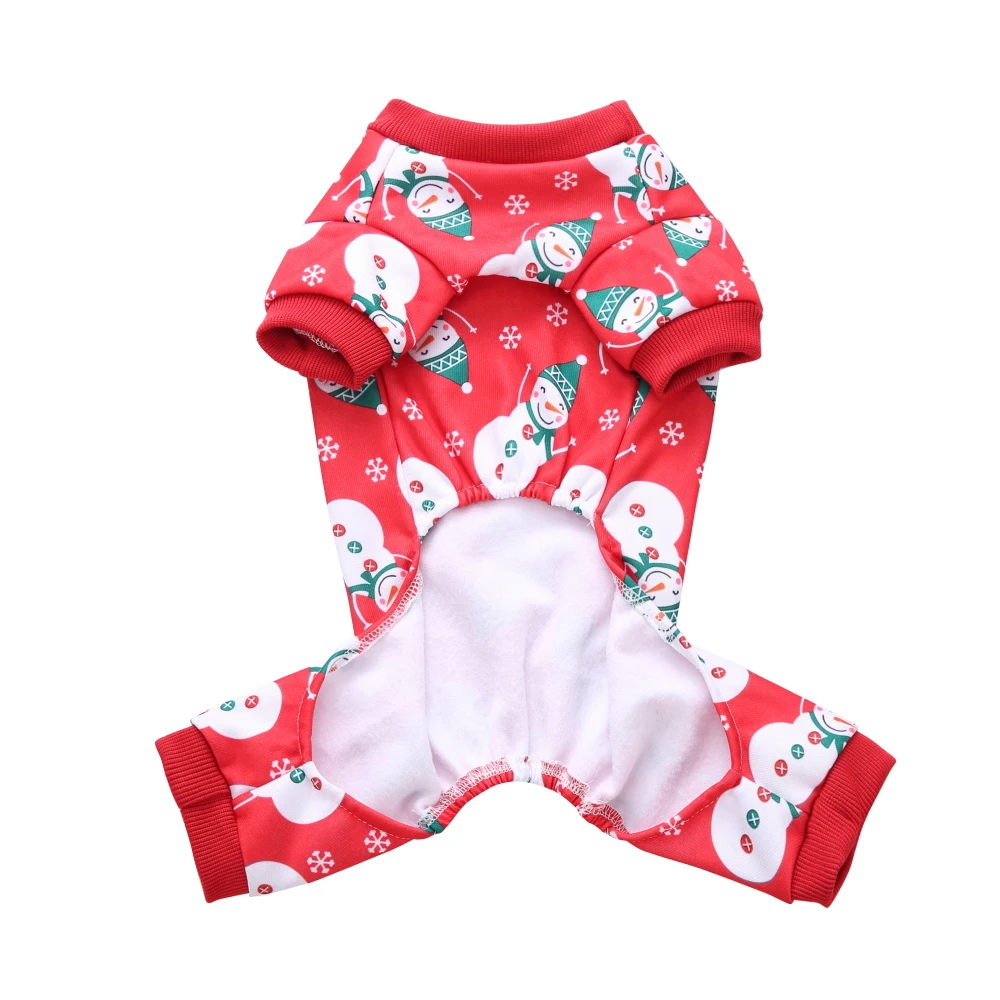 Winter Pet Clothes Christmas Dog Pajamas Christmas Cat Pyjamas for Small Dog Jumpsuits Coat Warm Sleepingwear Chihuahua Pomerani