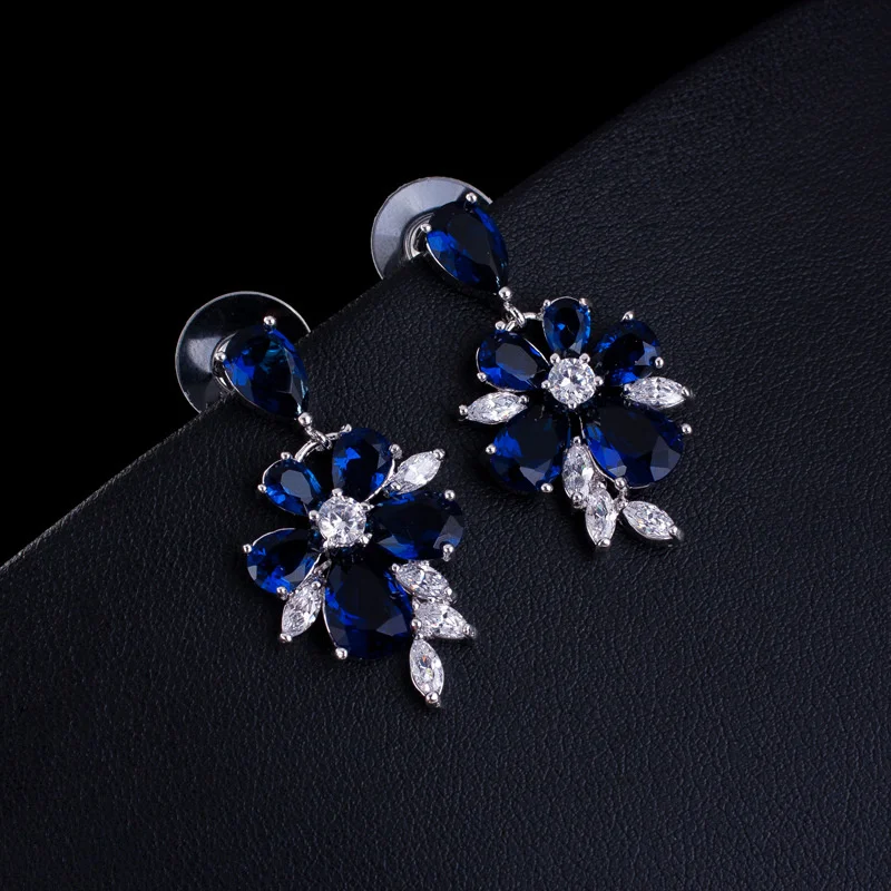 Luxury brand genuine real jewels Ice Ribbed Zircon 925 Silver Needle High Grade Small Group Korean Popular New Chinese Earrings