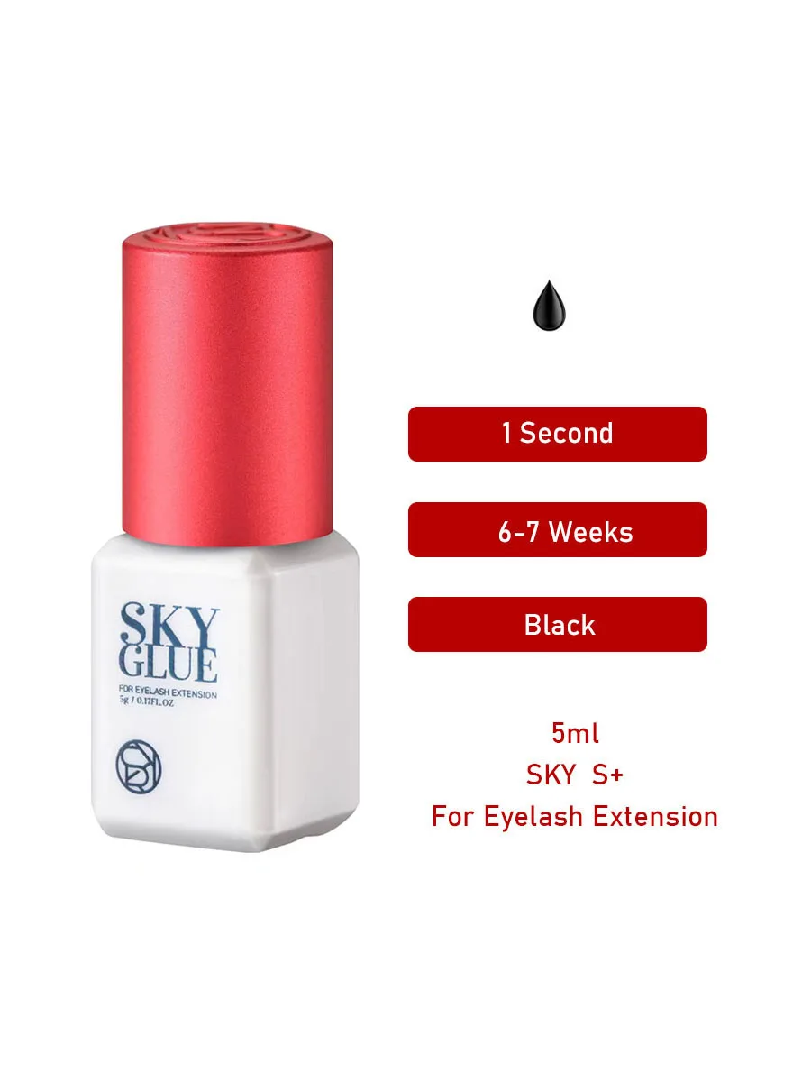 Pegamento de extensión de pestañas Sky, 1 botella, pegamento negro más fuerte, adhesivo Original de Corea, 5ml, herramientas de maquillaje