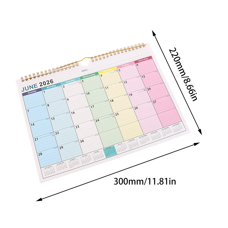 Настенный календарь 2025-2026 Семейный календарь Ежемесячный календарь 18-месячный календарь на 2025 год Ежегодный ежегодный планировщик