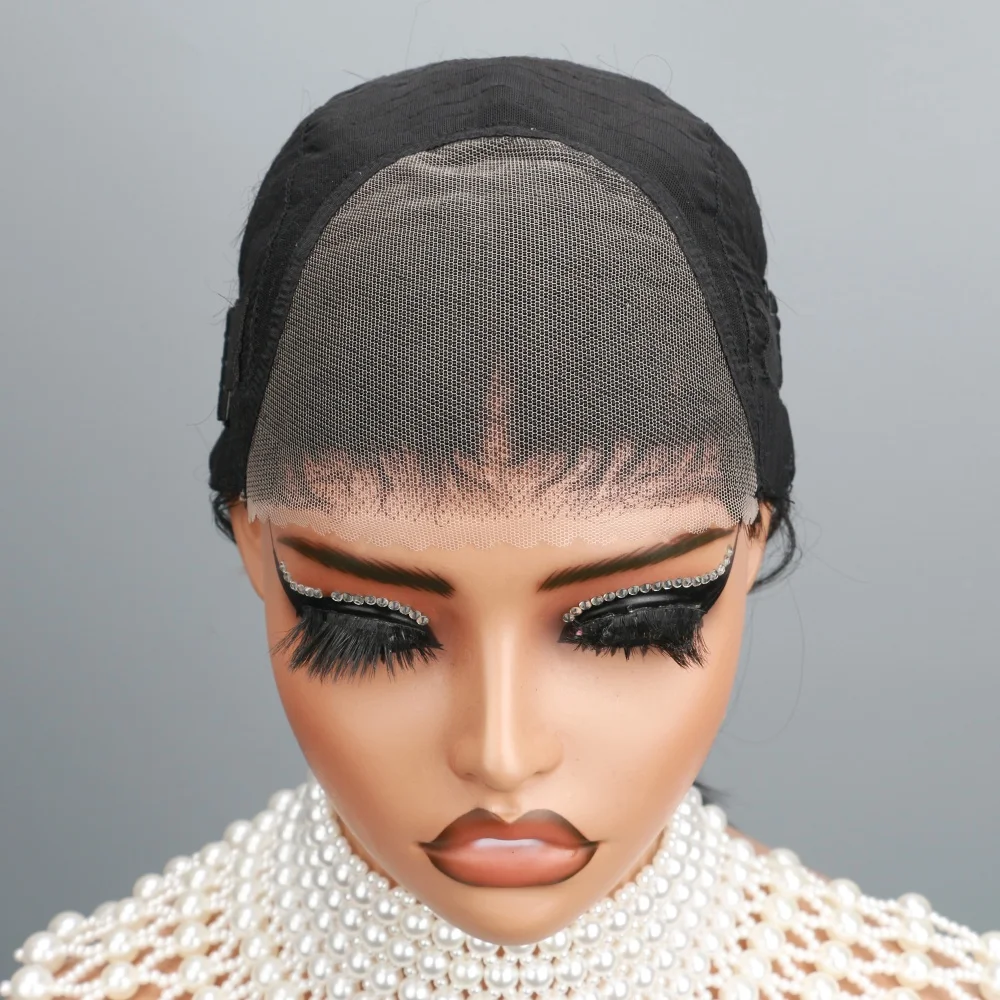 6x4 Glueless Raw Hair Vietnamese 210 Density Human Hair Lace Frontal Wigs Bone Straight Natural Black 13x4 Bob Wig Lace Front