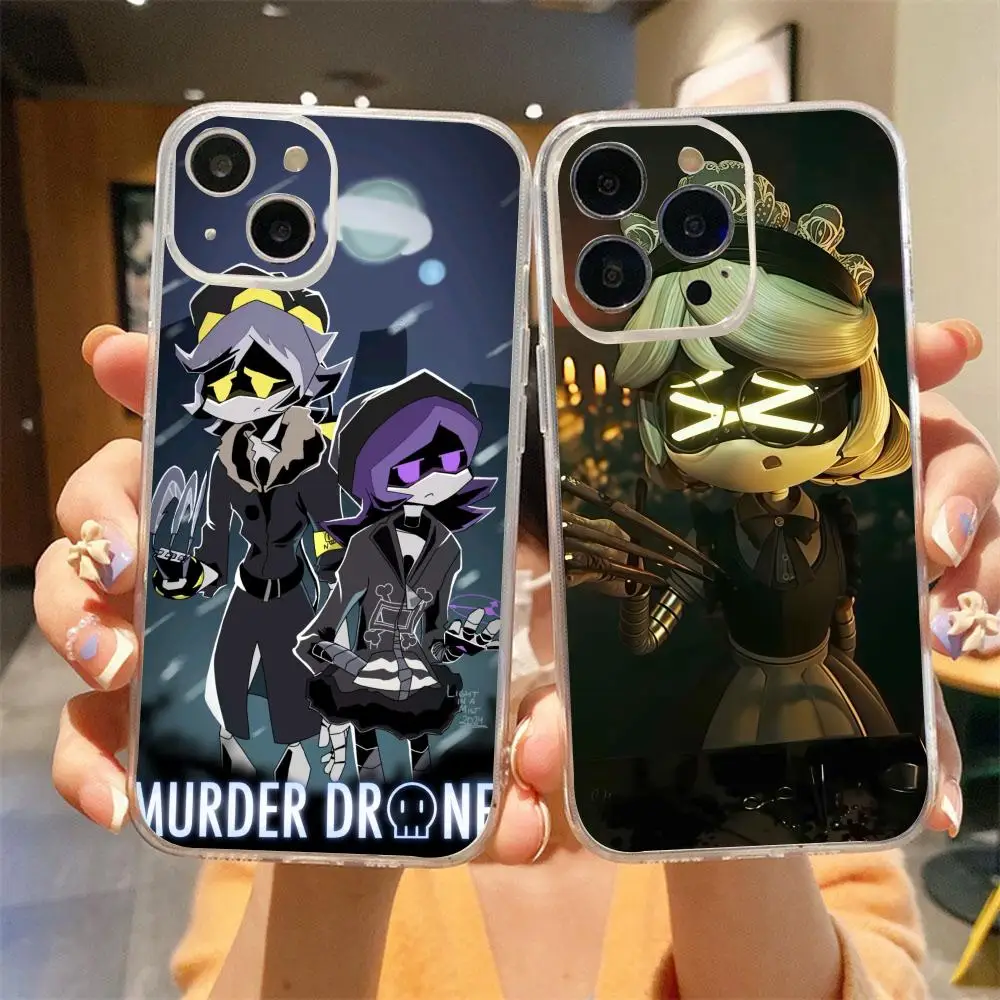 M-Murder Drones Classic Movie Phone Case Clear TPU Anti-Yellow Phone Case for iPhone 11 12 13 14 15 16 17 Pro Max Shockproof