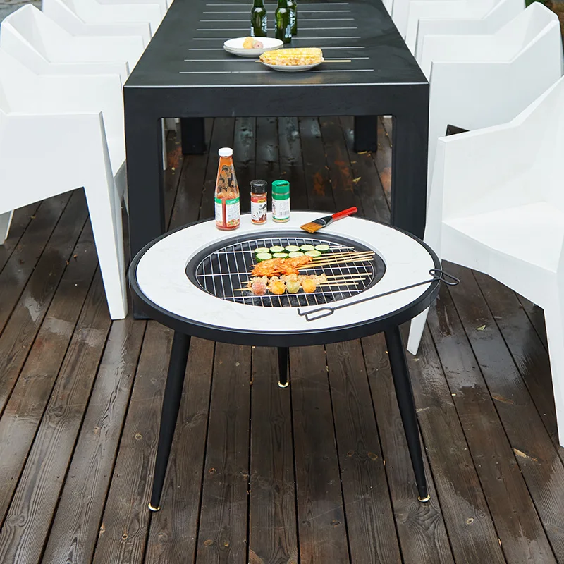 BBQ grill outdoor patio grill pit brazier villa grill table home outdoor grill charcoal fire table rotisserie grill