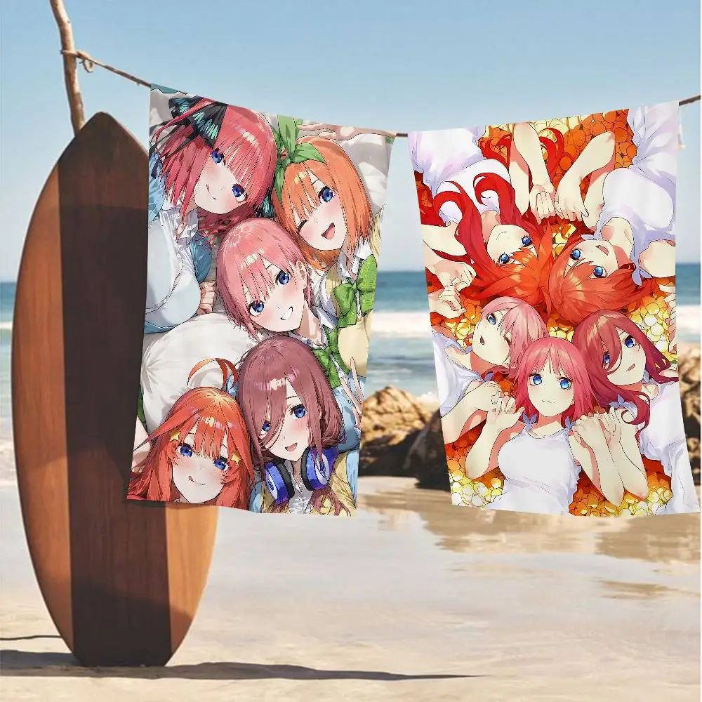 Anime The Quintessential Quintuplets Beach Towel Colorful Bath Towels for Girl Microfiber Quick Dry Custom Sand Free Beach Yoga