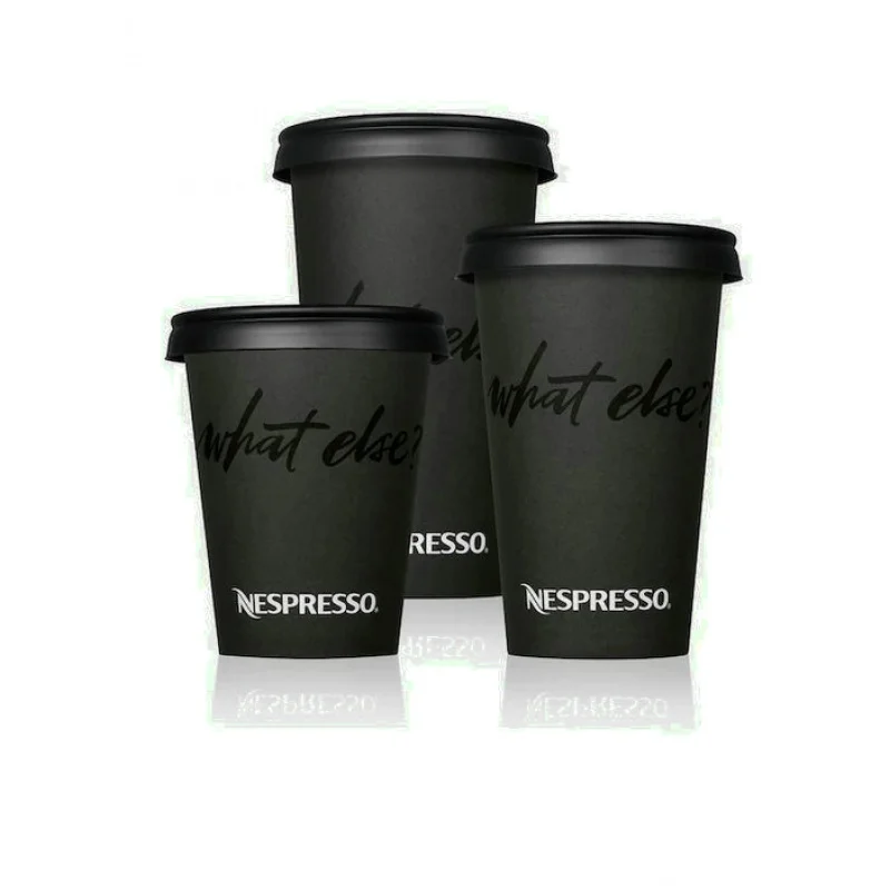 Customized productDisposable Paper Cup Double Wall With Lids 12oz Hot Paper Coffee Cups PLA Coating