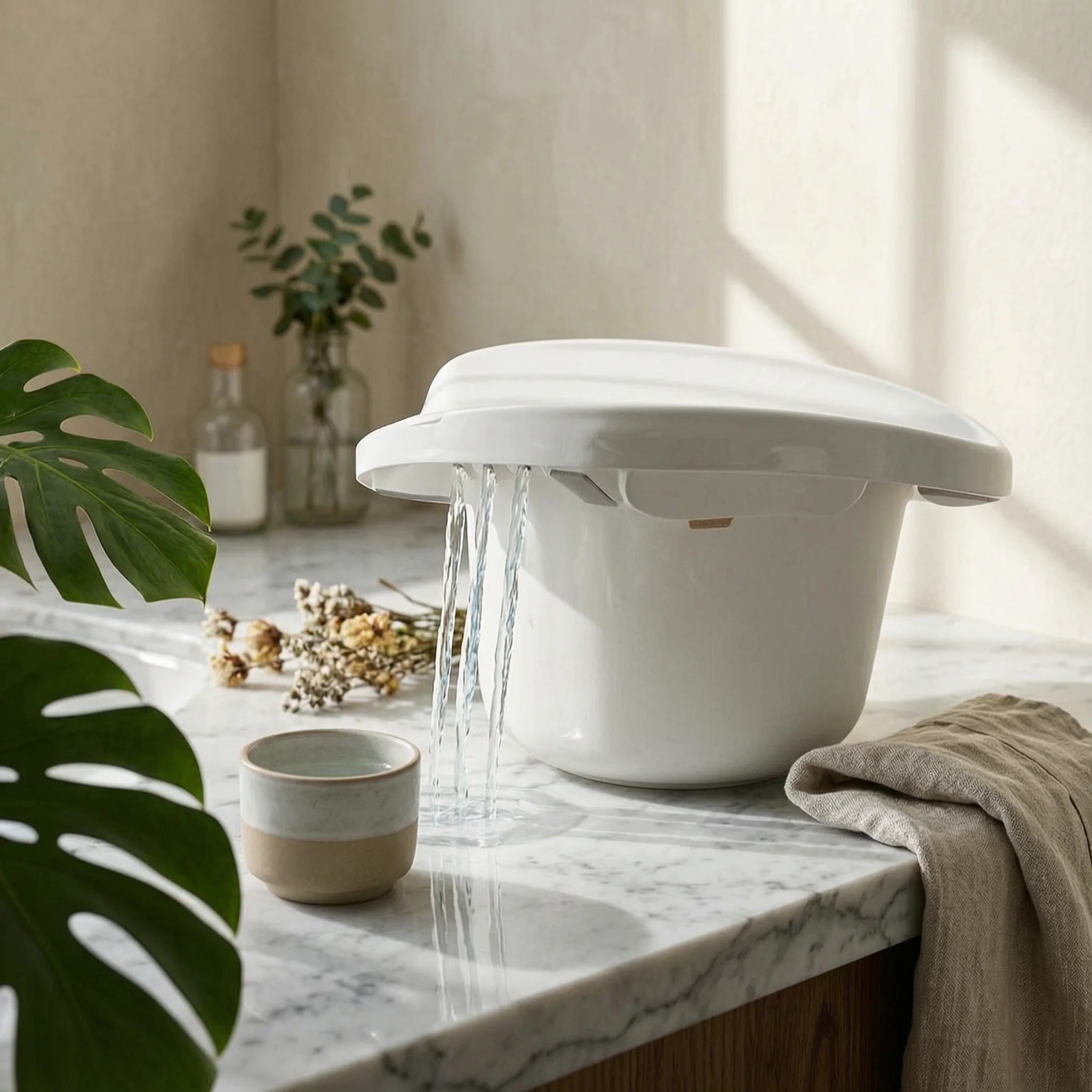 Electric Sitz Bath Basin No Squat Toilet Sitz Bath Seat Bathroom Aid Automatic Water Spray Health Care Item 360 Degree Nozzle