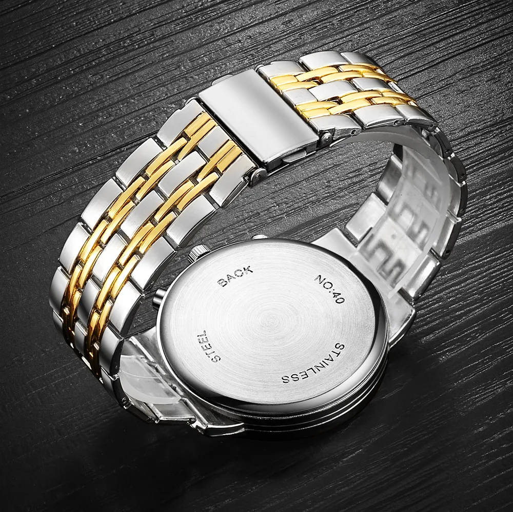 YIKAZE Luxury Men’s Quartz Fashion Wristwatch Stainless Steel High Quality Men Watches Business Student Sports Watch for Man