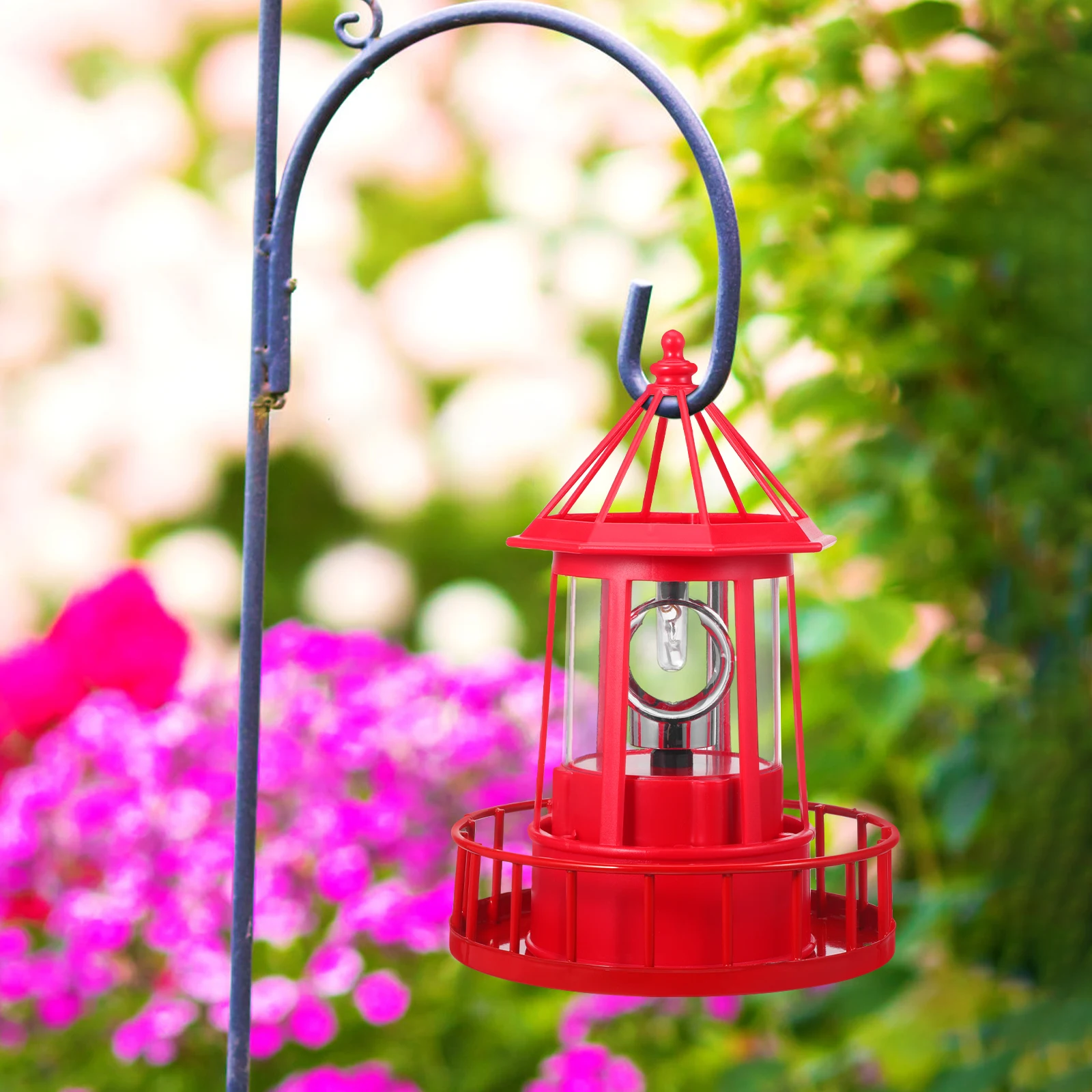 

Rotating Lighthouse Solar Lamp Garden Light Waterproof Iron ABS Outdoor Lantern Decorative Yard Lighting Gift for Family Friends