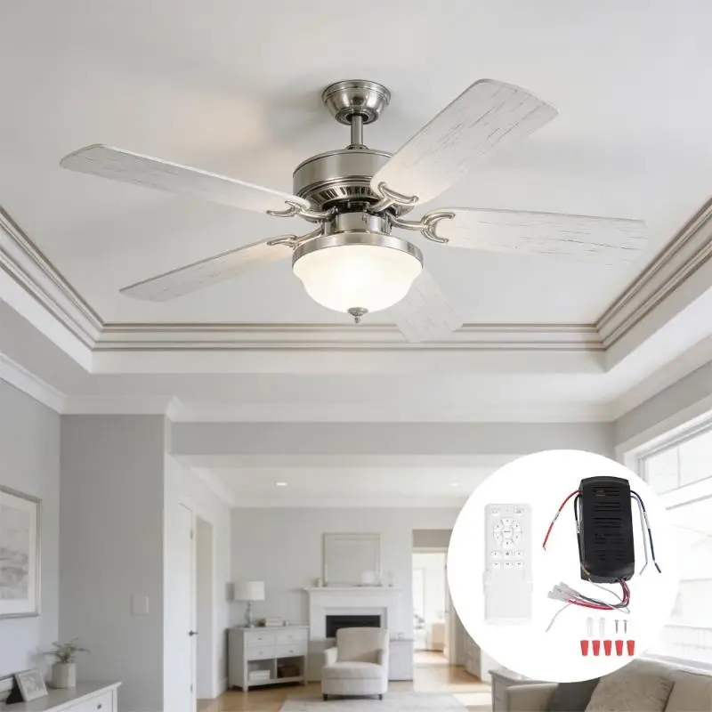 Wireless Remote Control for Fan Light 6 Speed Settings and Timer Function