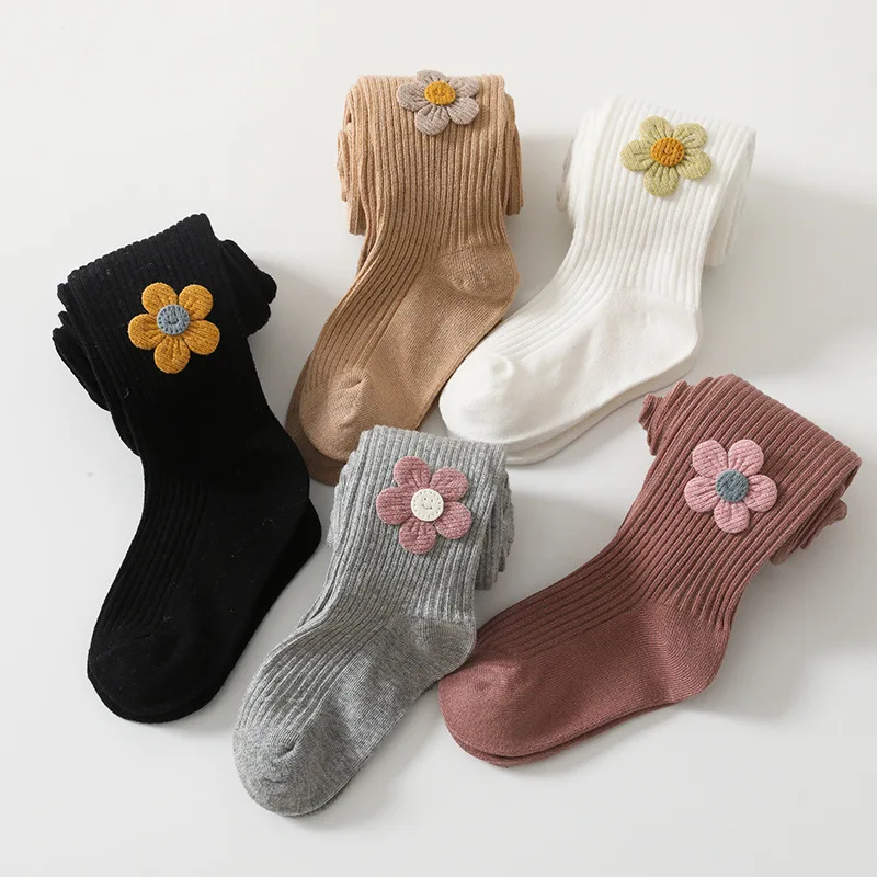 Mädchen Strumpfhosen Absätze Frühling und Herbst Baumwolle Kinder Mädchen tragen Strumpfhosen Baby Leggings draußen Strumpf