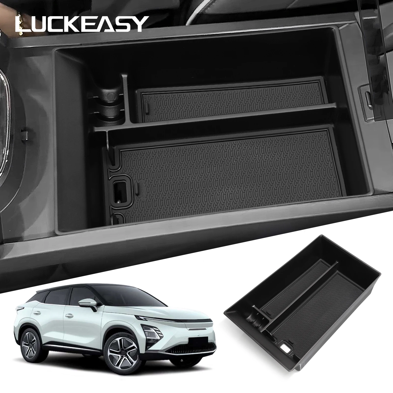 LUCKEASY for Chery OMODA C5 EV 2024-2025 Car Armrest Storage Box Organizer Case Interior Accessories Center Console Storage Tray