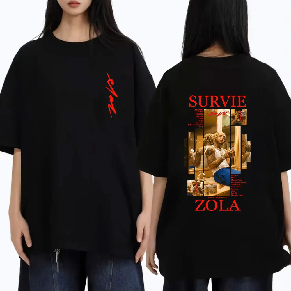 

Rapper Zola Survie Graphic T Shirts Summer Male Casual Cotton T-shirt Men Women Hip Hop Fashion Pop Music Oversized Streetwear