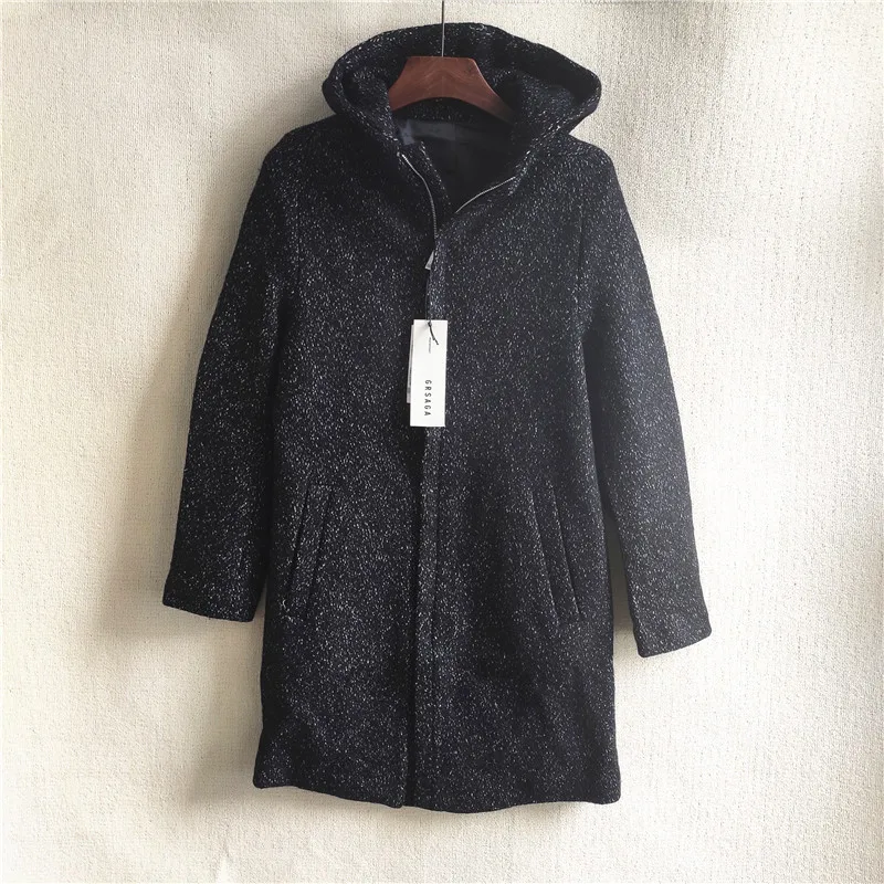 

Men's Mid-Length Woolen Coat Series Busin Casual Faion Urban Sle Winter Coat with ket Single Button