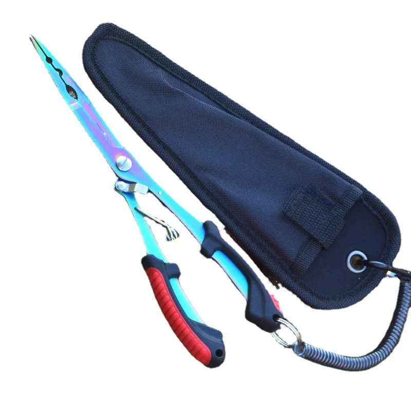 Multifunctional Fishing Pliers Ergonomics Anti-slip Lure Pliers Straight Nose Color Titanium Tied Hooks Angling Equipment