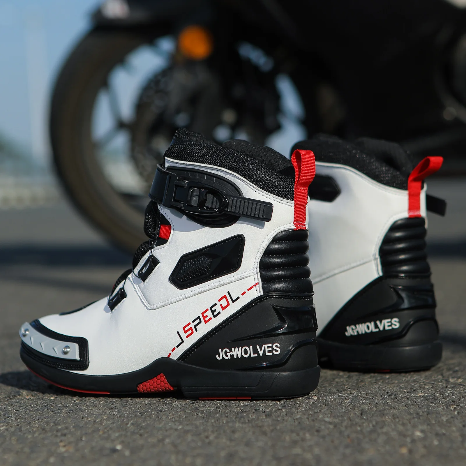 Men's Wear-resistant Motorcycle Boots Male Breathable Anti-slip Anti-fall Motorcycle Protection Equipment Microfiber Boots