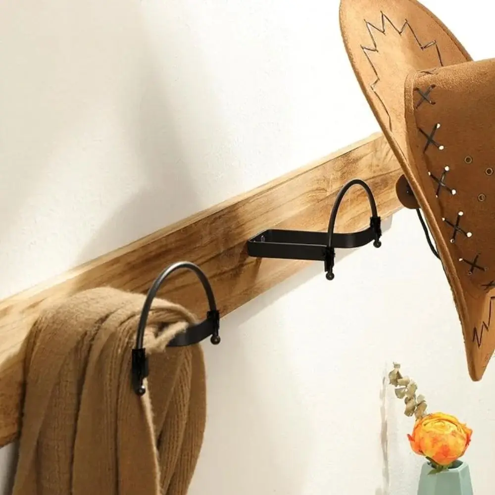 Multi-Functional Metal Hat Rack Wall Hanging Black Metal Display Hook Space Saving Cap Storage Organizer Home Decor