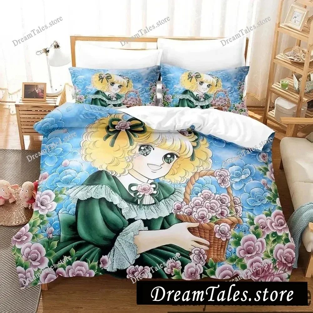 Exquisite 3D Manga Candy Wallpaper Print Bedding Set Duvet Cover Comforter Bed Youth Kids Girls Boys Gift Home Textileextile