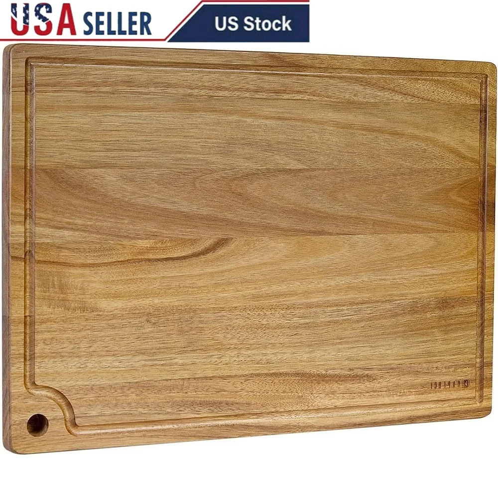 

Extra Large Acacia Wood Cutting Board Heavy Duty Kitchen Chopping Board Reversible with Juice Groove Perfect Meat Vegetables
