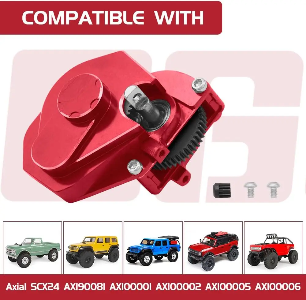 OGRC Aluminium Transmissiebehuizing Versnellingsbak Upgrade Kit voor Axiale SCX24 RC Crawler Auto Compleet gemonteerde onderdelen