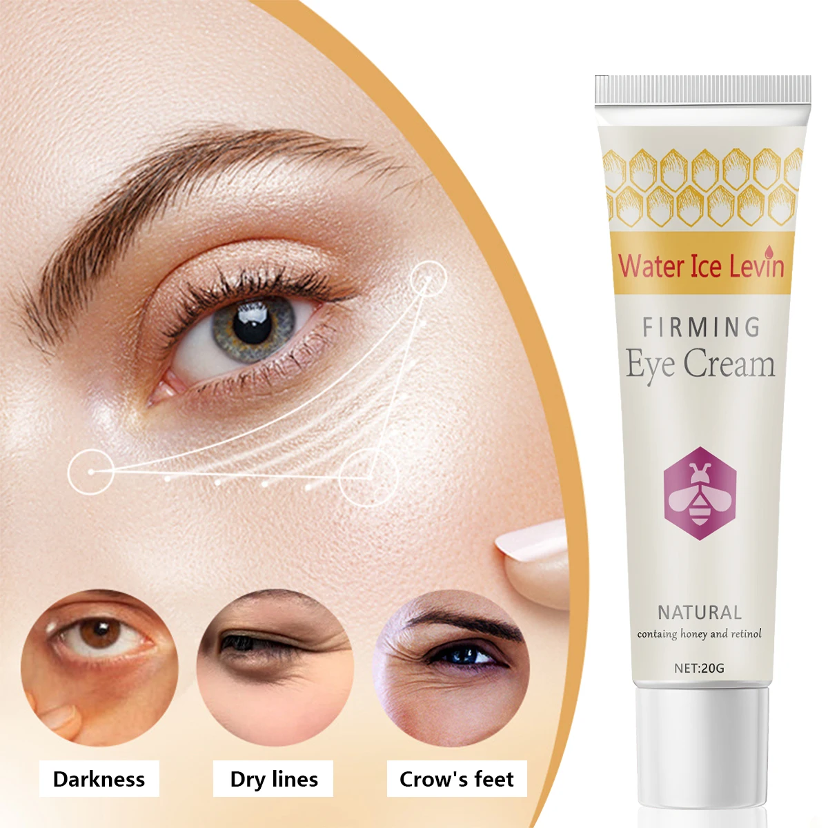 كريم العين، غني بالعسل الطبيعي عالي الجودة، يمكنه القضاء على الهالات السوداء بشكل فعال بسبب البقاء متأخرًا يخترق ويغذي العينين #2