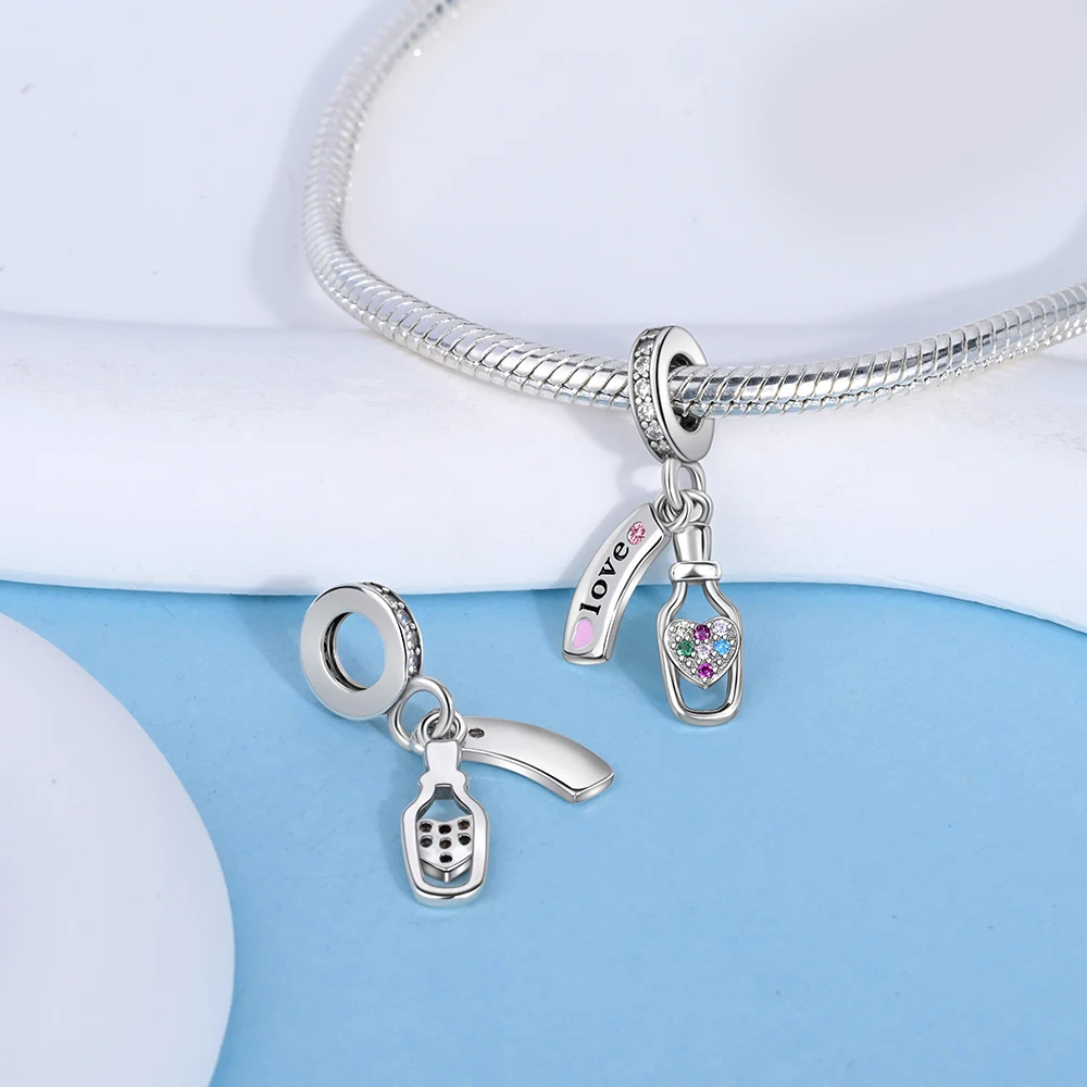 Danturn 925 فضة الخرز الأصلي الحب زهرية استرخى سحر صالح ثعبان سلسلة سوار أزياء النساء صنع المجوهرات #5