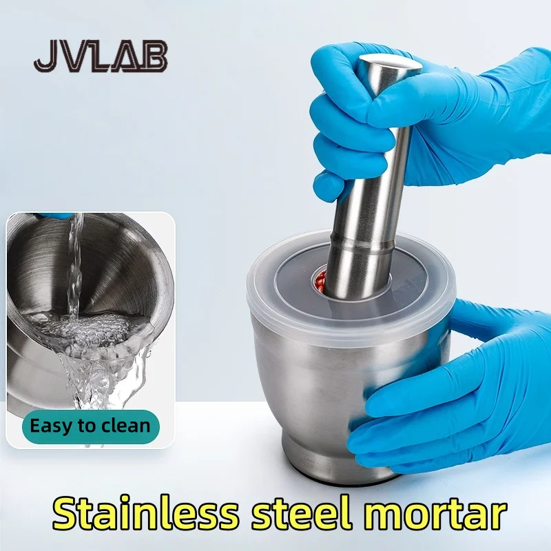 

Stainless Steel Mortar Pestle SUS304 316 Surgical Anti Sling Labware Grinder Precision Powder Grinding Mixing JVLAB