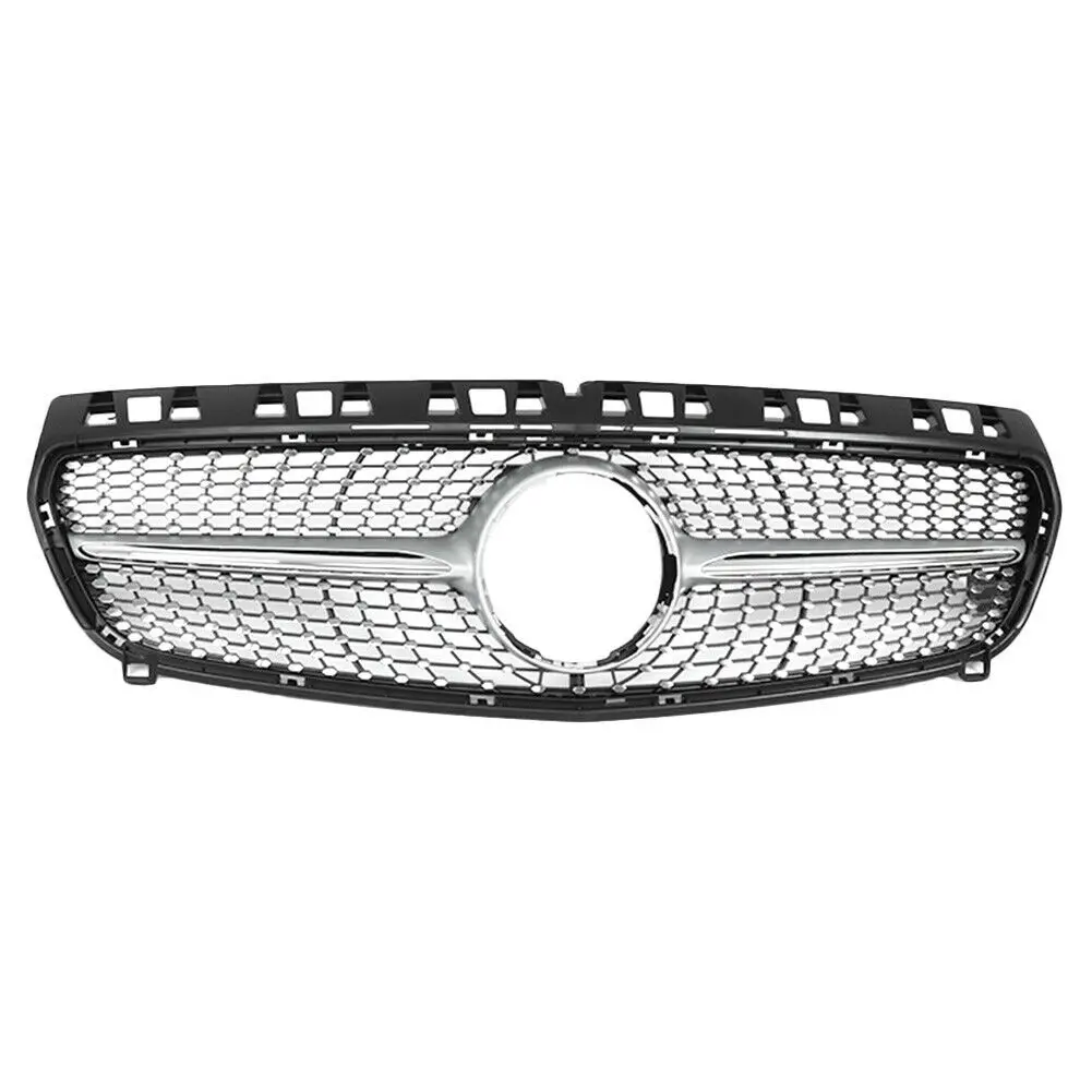 

Front Grille For Mercedes Benz A Class W176 2013-2015 A180 A200 A250 A45 AMG Silver Car Upper Bumper Hood Mesh Grid Racing Grill