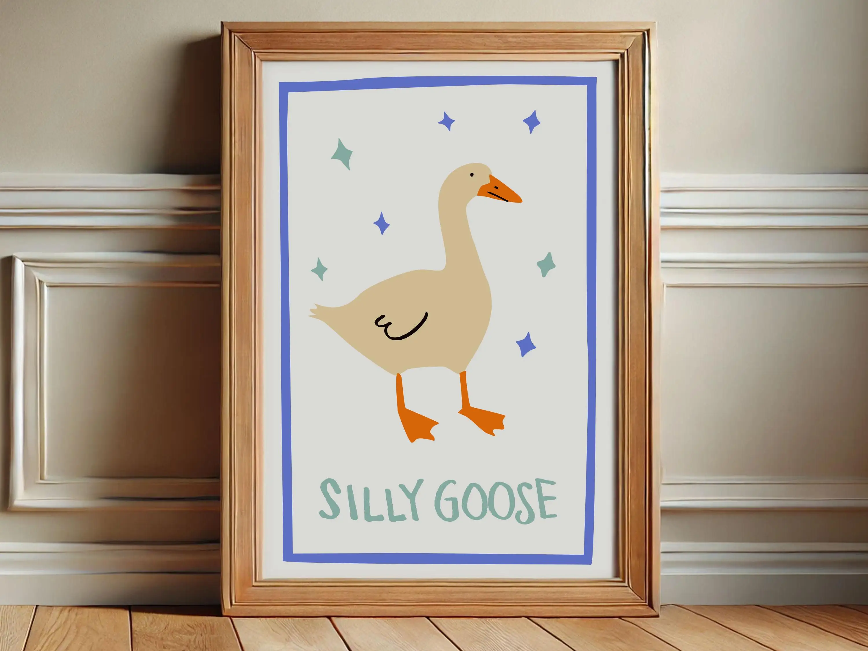 محظوظ بطة سخيفة بيلي الماعز العصرية أوزة المشارك طباعة صور فنية للجدران قماش اللوحة غرفة المعيشة ديكور المنزل هدية بدون إطار