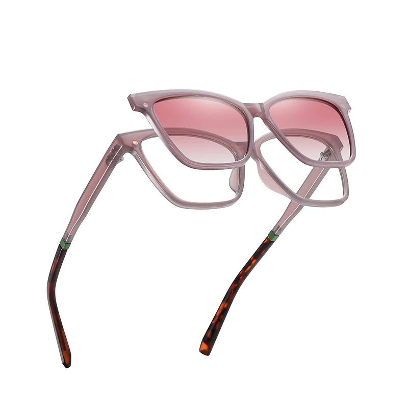 كليب على نظارات شمسية النساء موضة الاستقطاب النظارات الشمسية الإناث الفاخرة العلامة التجارية خمر قصر النظر وصفة طبية النظارات البصرية الإطار