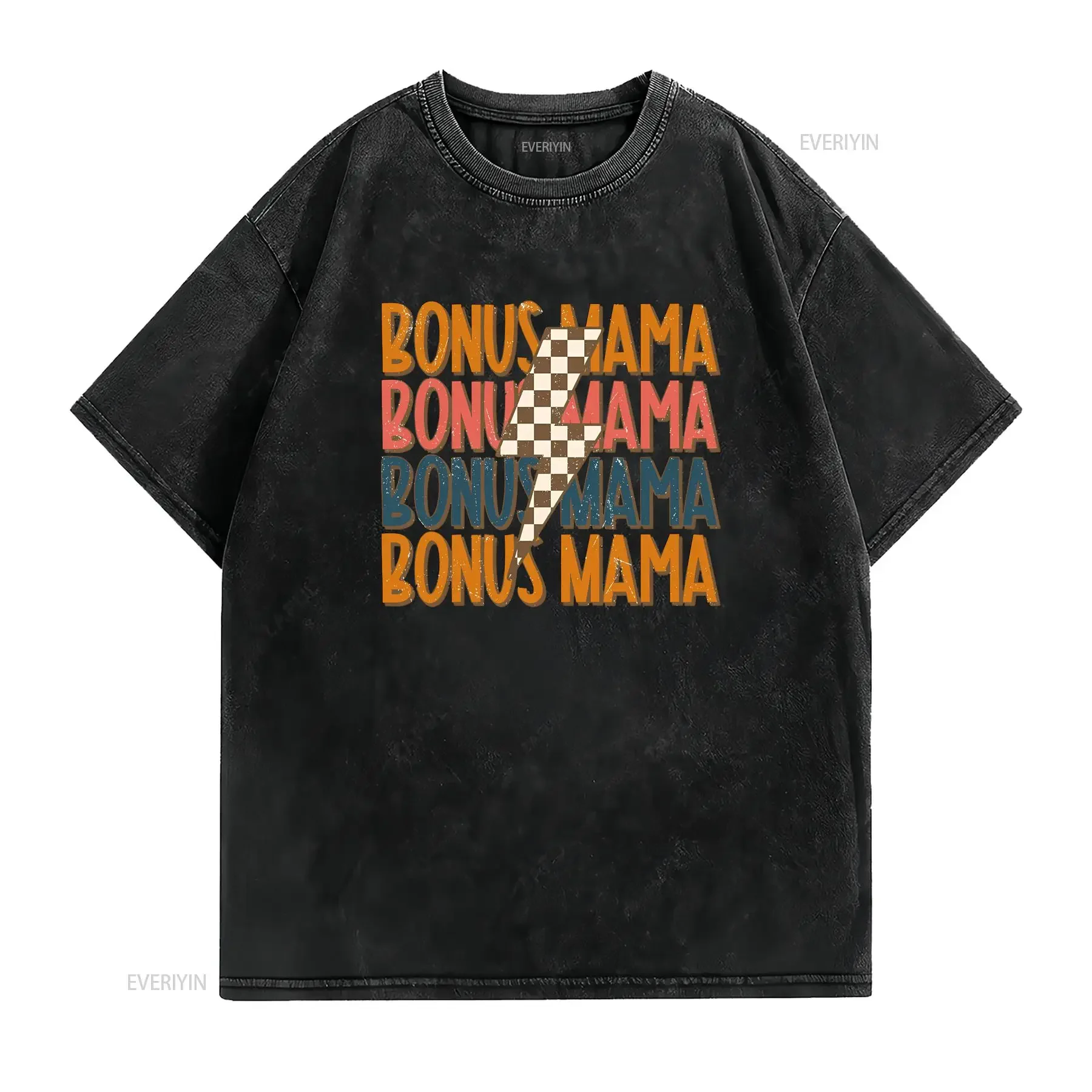 Retro Bonus Mama T Shirt Step Mom Mother's Day s Best Ever for Mother Birthday vintage Washed Breathable Stylish Comfortable