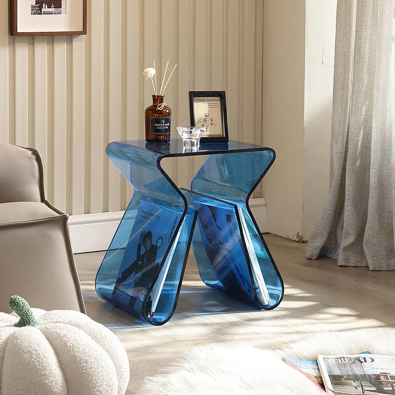 DSA acrylic transparent sofa side few household coffee table corner few small apartment minimalist bedside small table storage