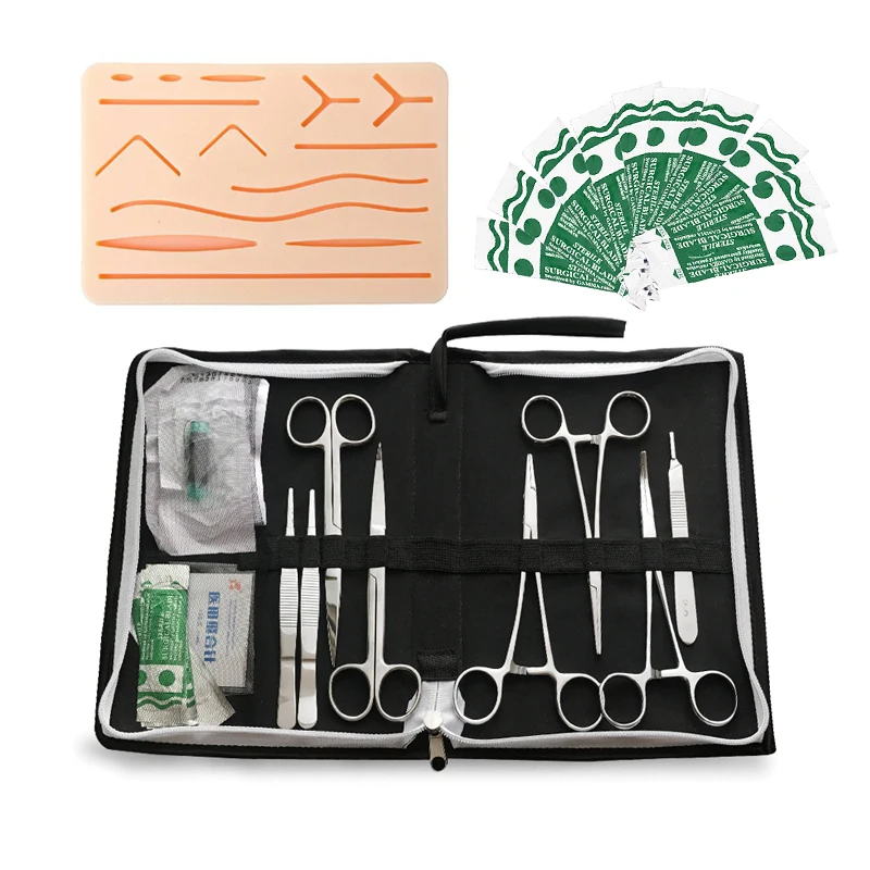 Medical Student Nurse Suture Surgery Practice Kit Surgical Training Set with Silicone Wound Skin Pad Model Teaching Equipment