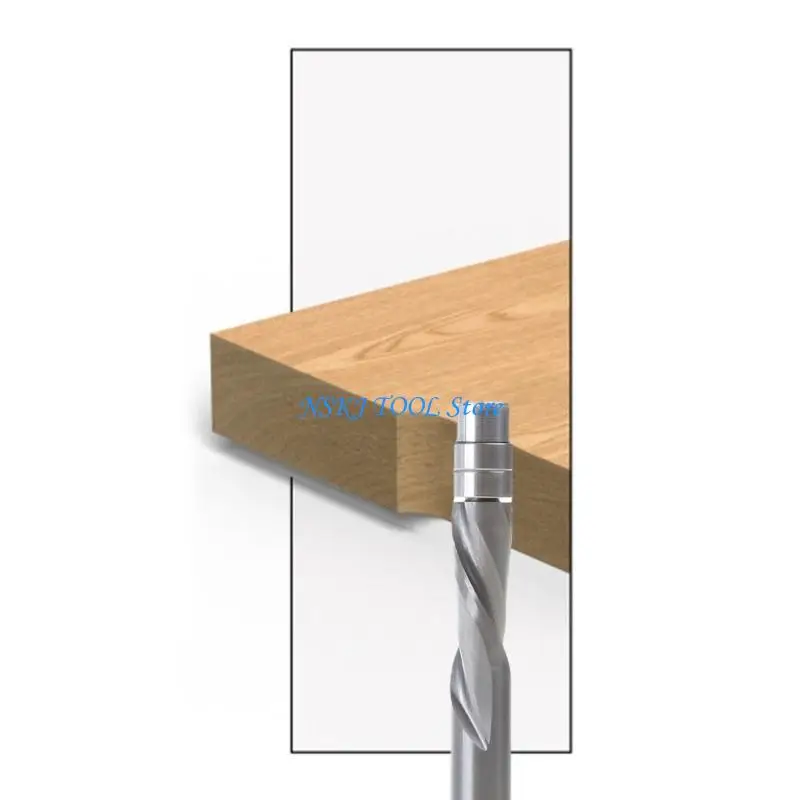 

L8RC 1PC Shank Flush Trim Solid Carbides Spirals Top Bearing Router Bit UP/Down Cut End Mill Bit Face Milling Cutter