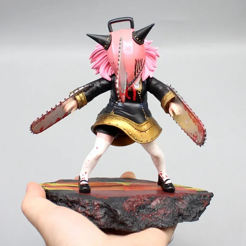 

17cm Anime Demon Hunter Anya Figurine Spy X Family Action Figure Cos Chainsaw Anya Figure Model Decoration PVC Collection Toys