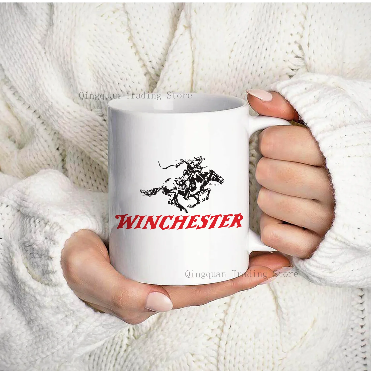 Winchester Enamelled cup Coffee Mug 11oz Ceramic Coffee Tea Cocoa Cup Handle Tea Drink Cup